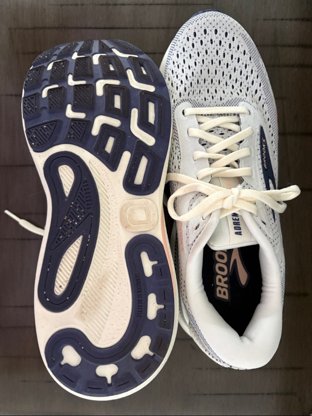 Brooks Women's Athletic Shoes in Light Navy, Dark Navy and Pale Pink - Picture 3 of 5